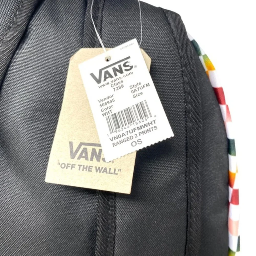 🎒SCHOOL SALE🎒VANS Ranged Prints Multicolor Checker Backpack Laptop VN0A7UFMWHT